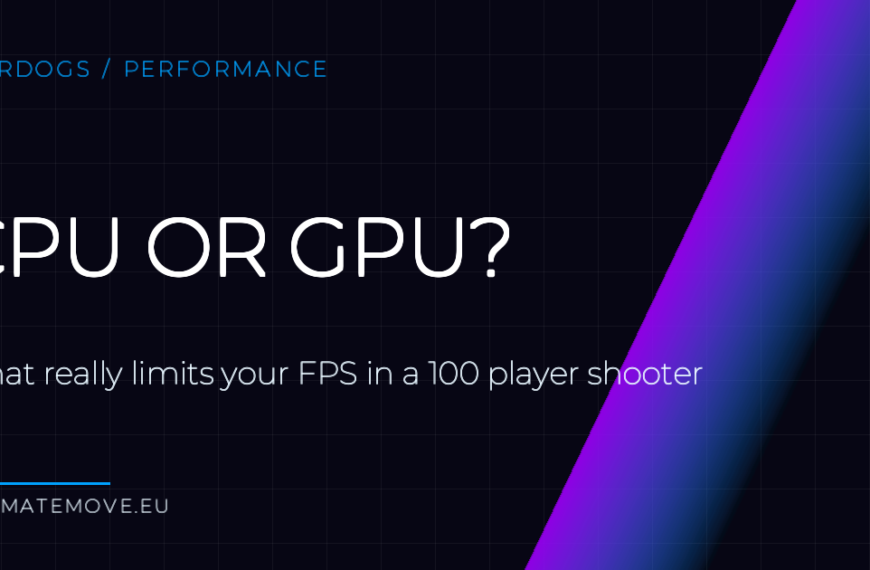 Dark UltimateMove banner reading CPU or GPU, about what limits FPS in WARDOGS