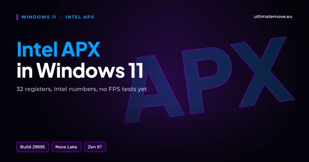 Intel APX w Windows 11: co daje nowy przełącznik i kiedy przyspieszy gry