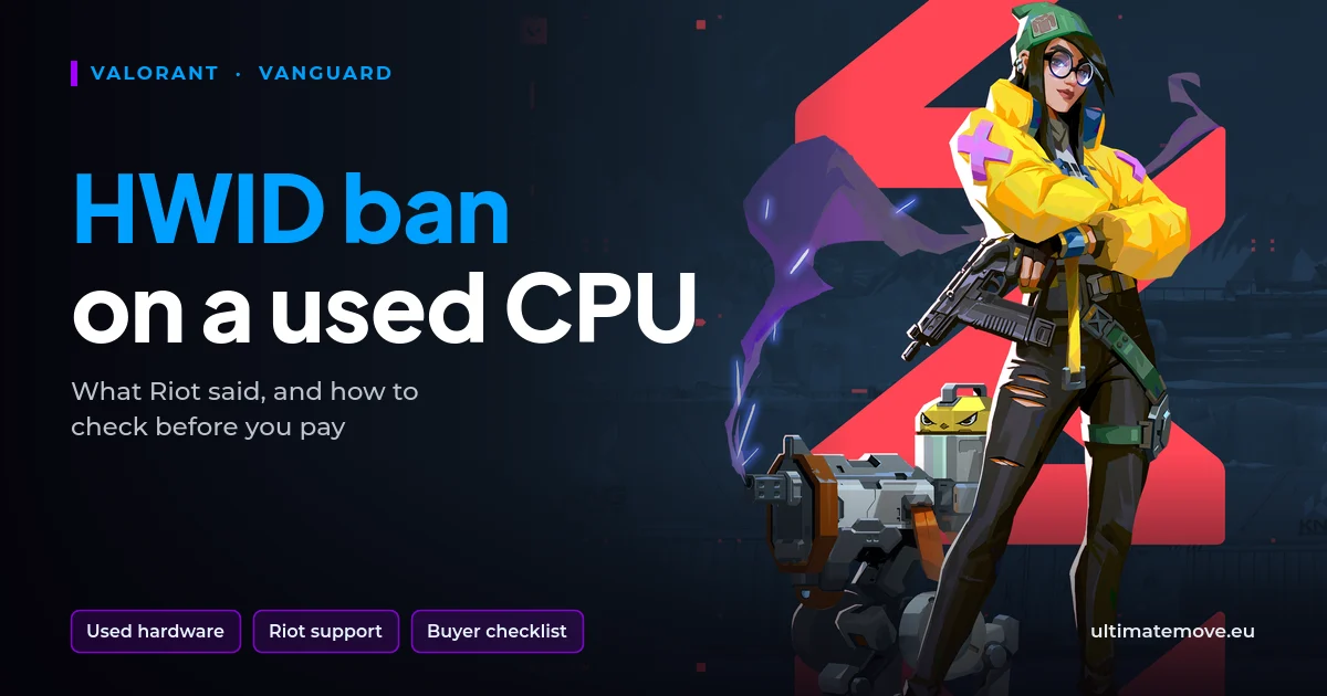 HWID ban w Valorancie na używanym CPU: okładka z agentką Killjoy