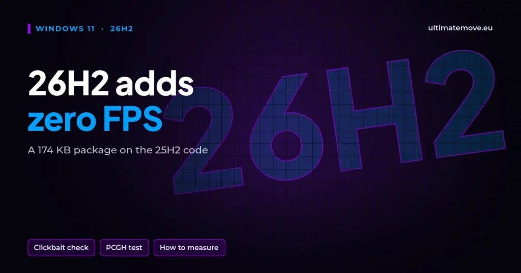 Windows 11 26H2 FPS: dlaczego aktualizacja nie doda Ci klatek
